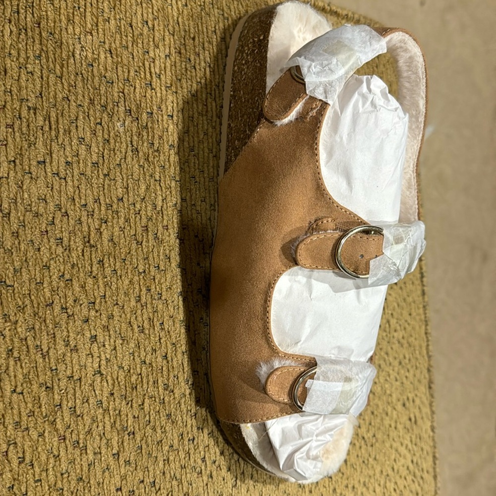 NIB Loft Sherpa Open Toe Sandal